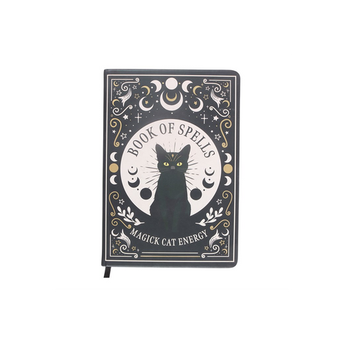 Black Cat Magick Book of Spells A5 Notebook with Pen