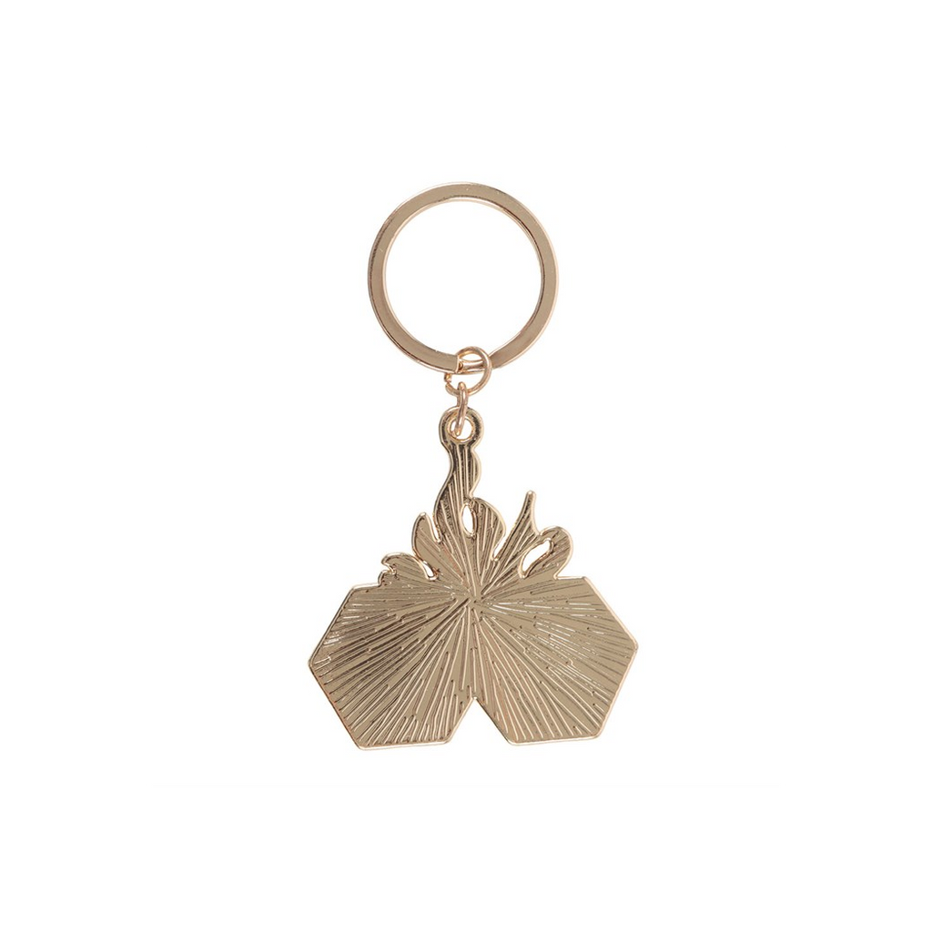 Flaming Dice Keyring