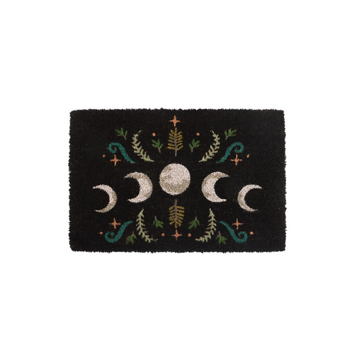 Black Dark Forest Moon Phase Doormat