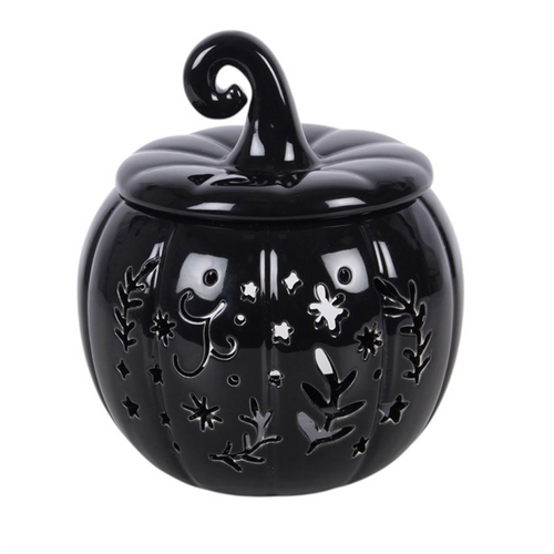 Black Folk Pumpkin Oil Burner and Wax Warmer