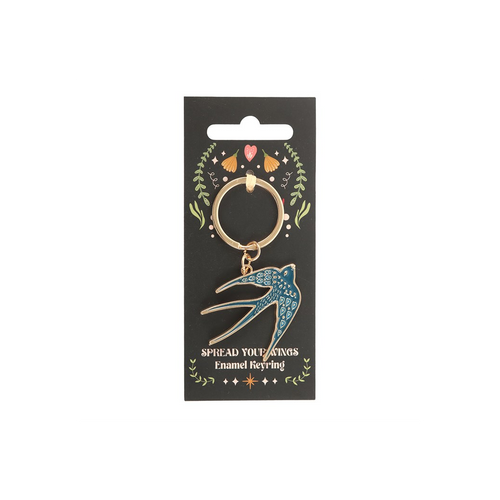 Blue Spread Your Wings Swallow Keyring