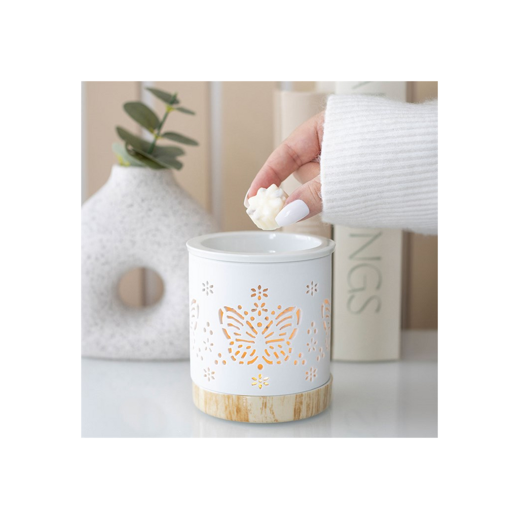 Matte Ceramic Butterfly Oil Burner