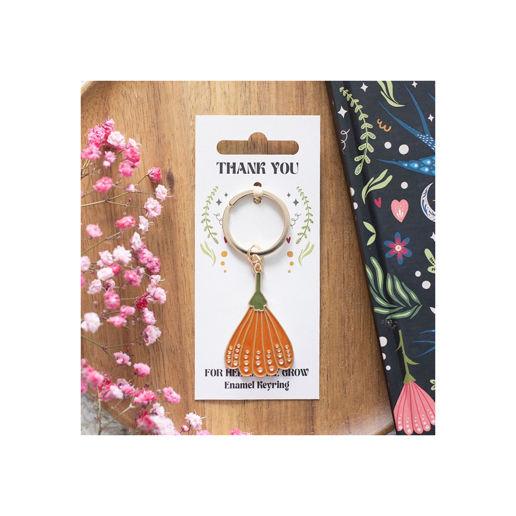 Thank You for Helping Me Grow Flower Keyring
